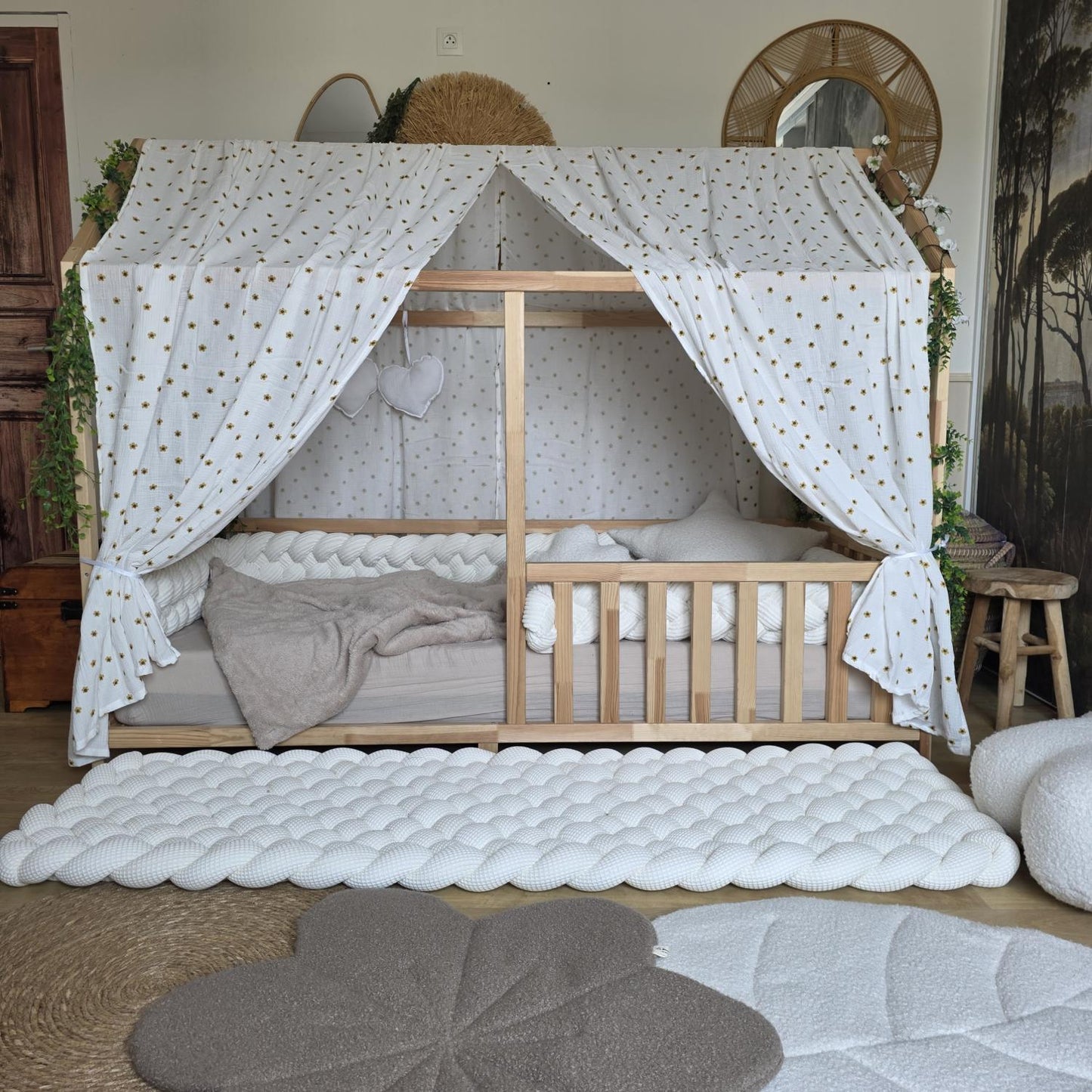 Ciel de lit cabane modèle A tournesol