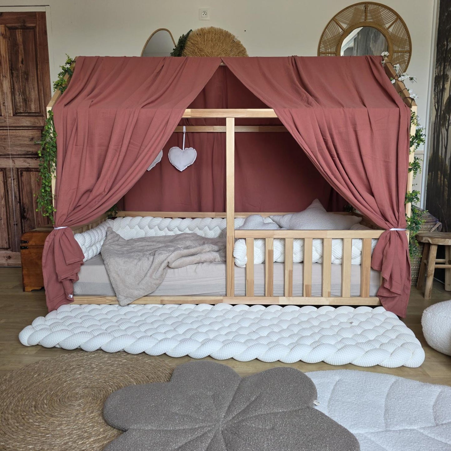 Ciel de lit cabane modèle A marsala