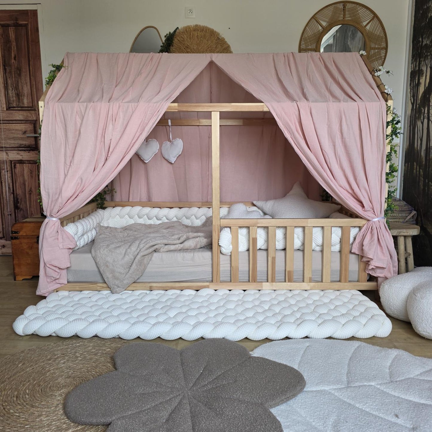 Ciel de lit cabane modèle A poudré