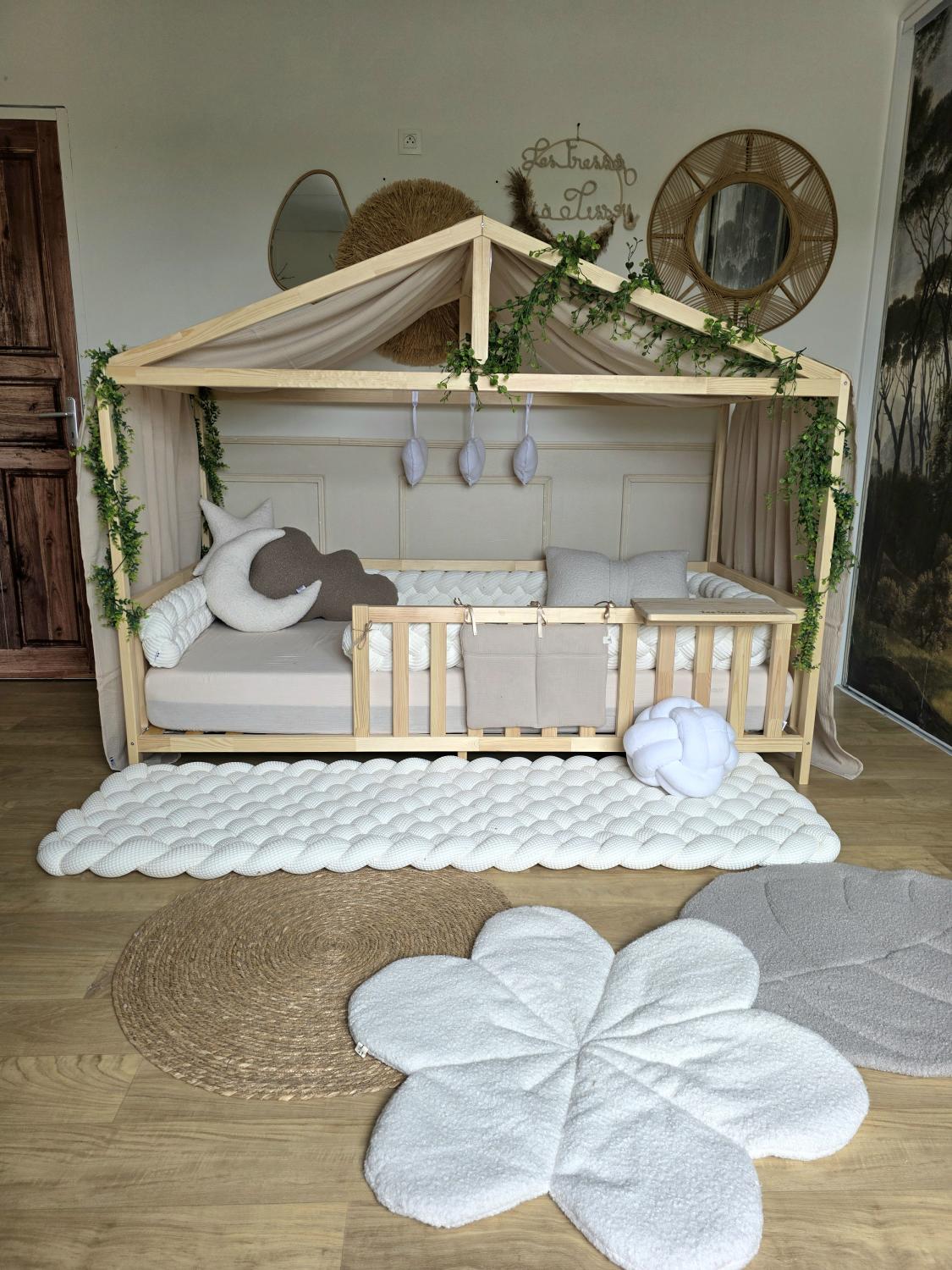 Ciel de lit cabane modèle B beige