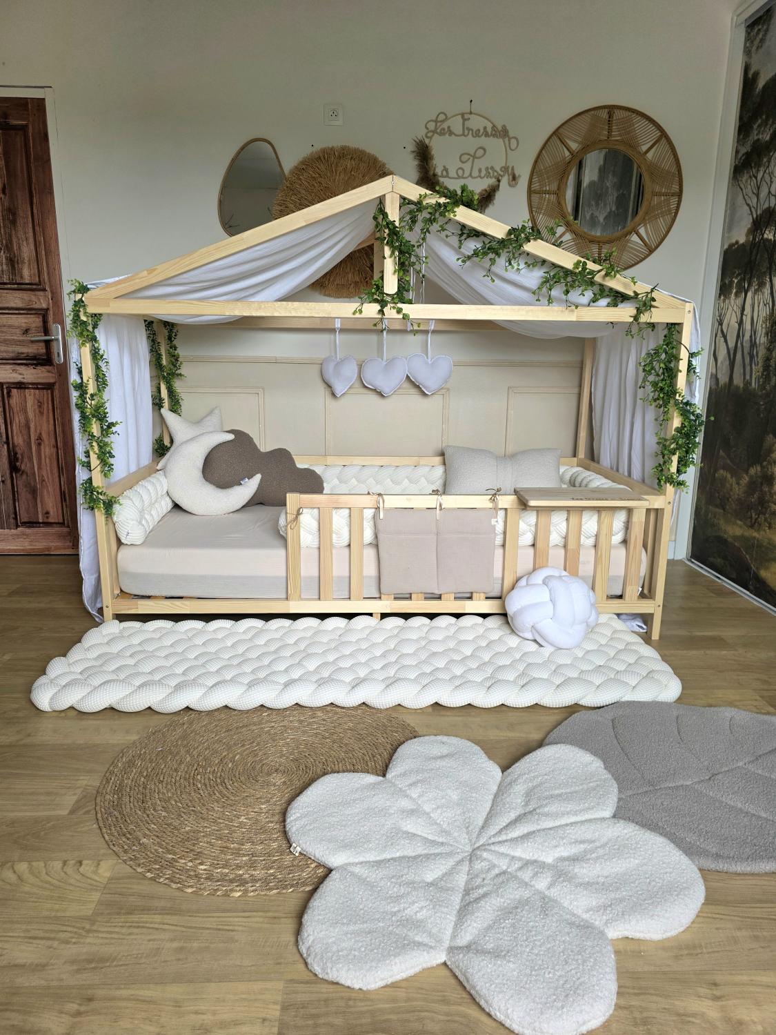 Ciel de lit cabane modèle B blanc