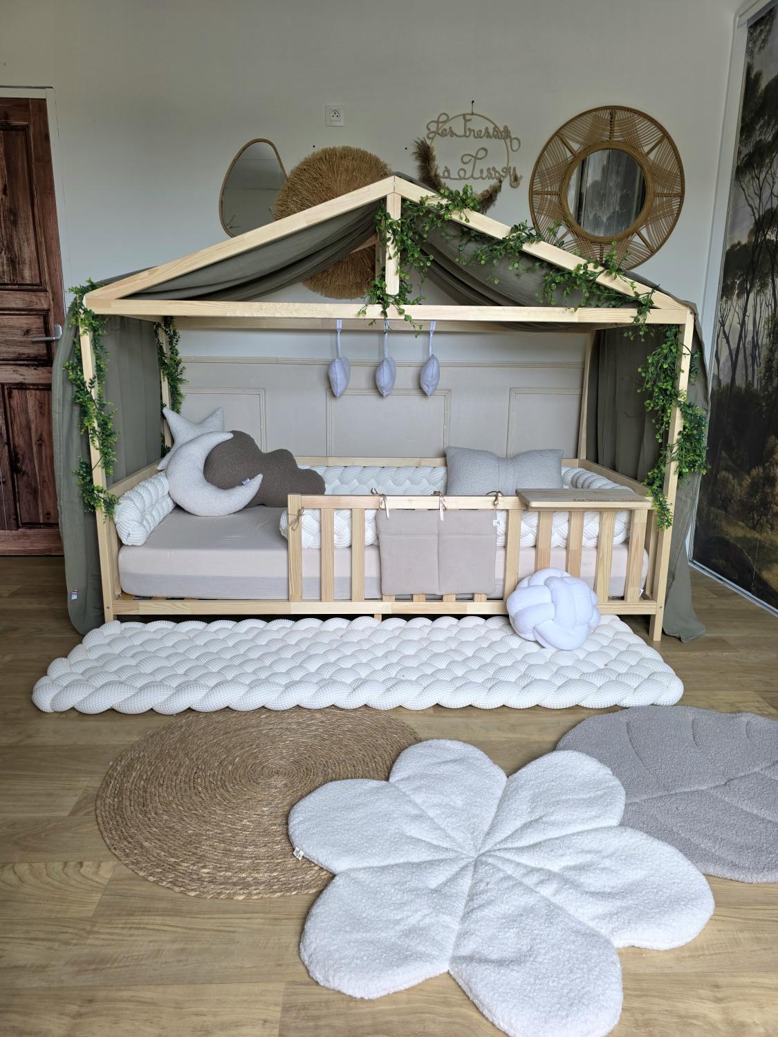 Ciel de lit cabane modèle B olive