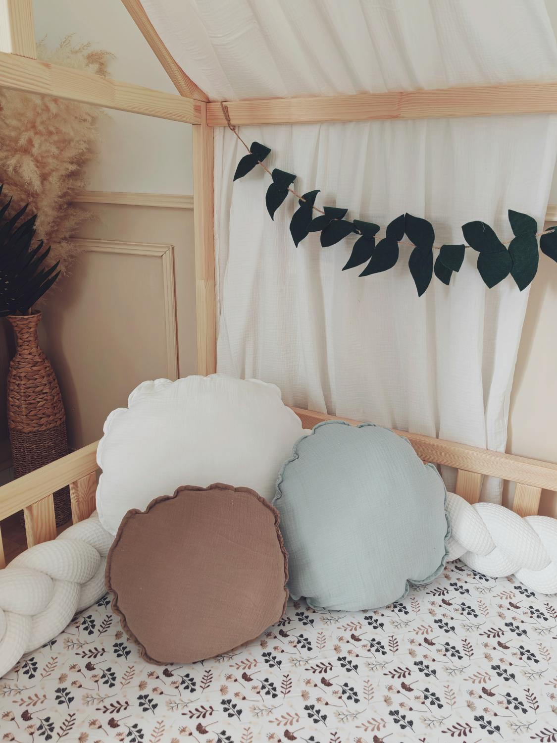 Lot coussins galets blanc café et vert d'eau