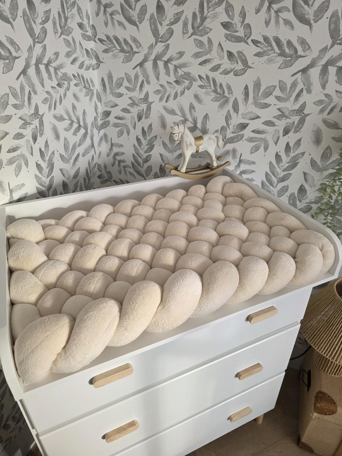 Tapis à langer tressé doudou beige