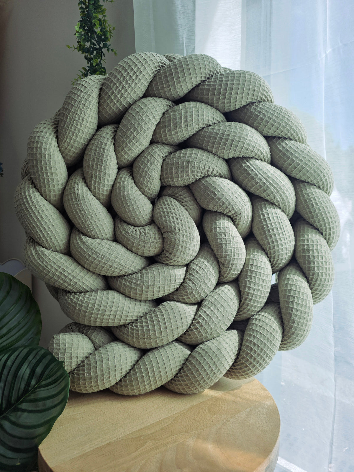 Tresse de lit 3 brins 400cm nid d'abeille olive