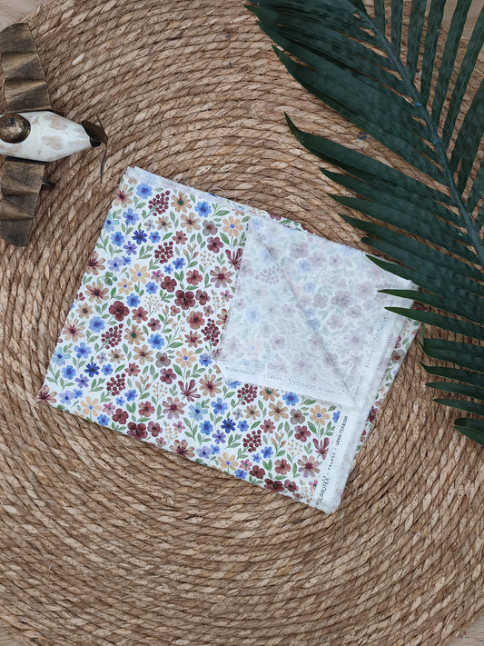 Tissu en coton - Popeline de coton - Motif Bleuet