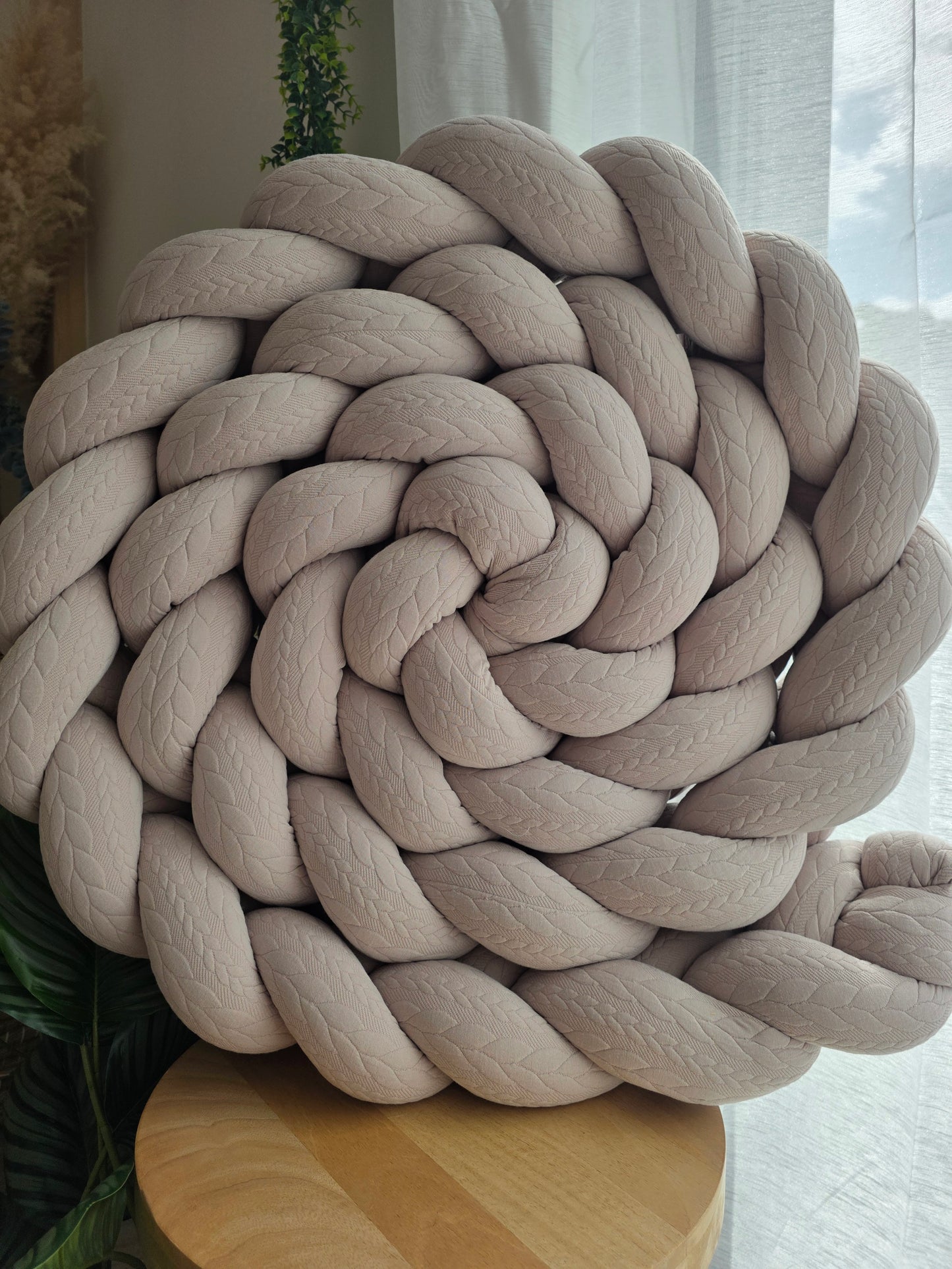 Tresse de lit 3 brins 420cm tricot sable destockage