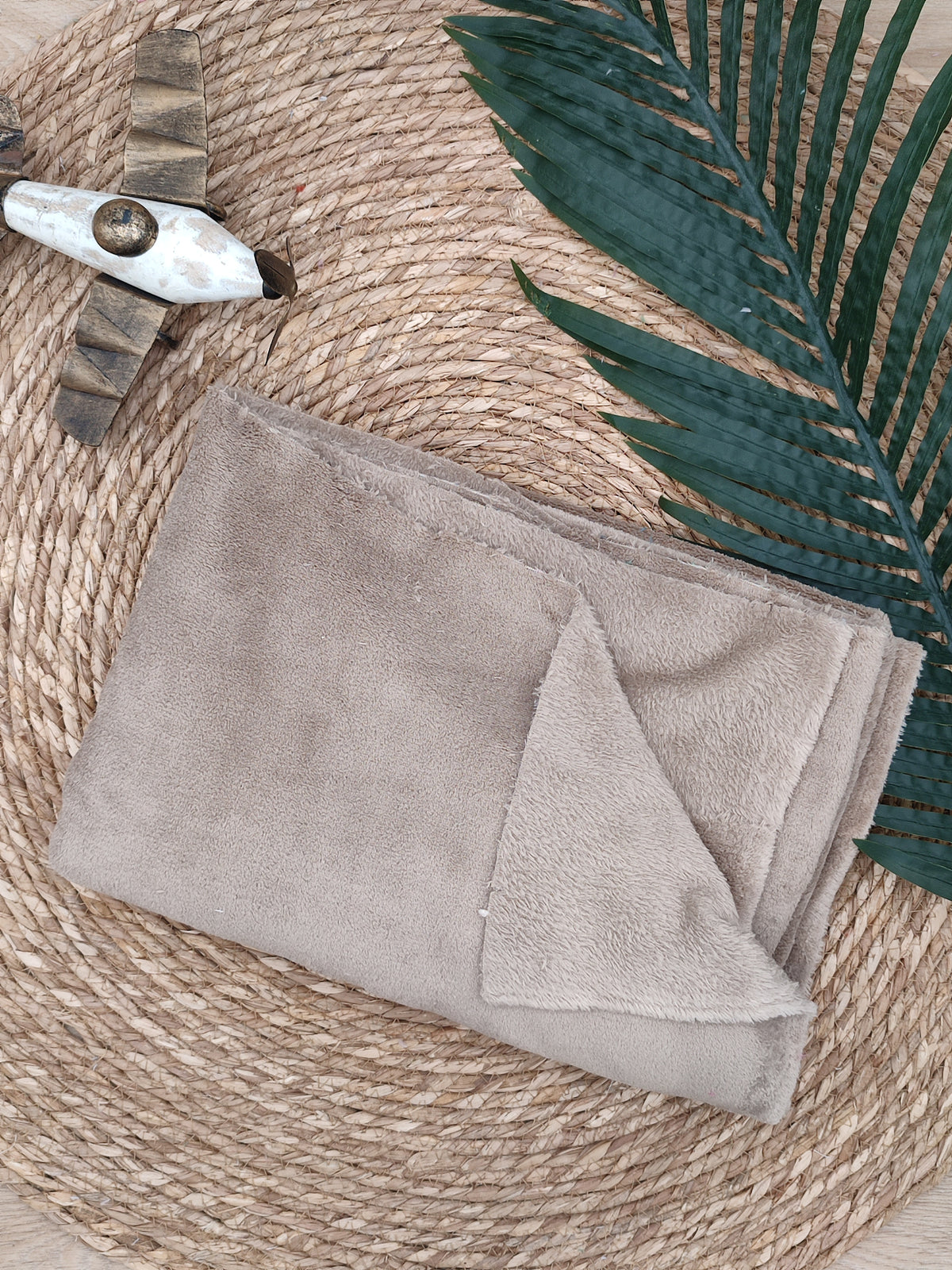 Tissu Doudou - Polaire Marron