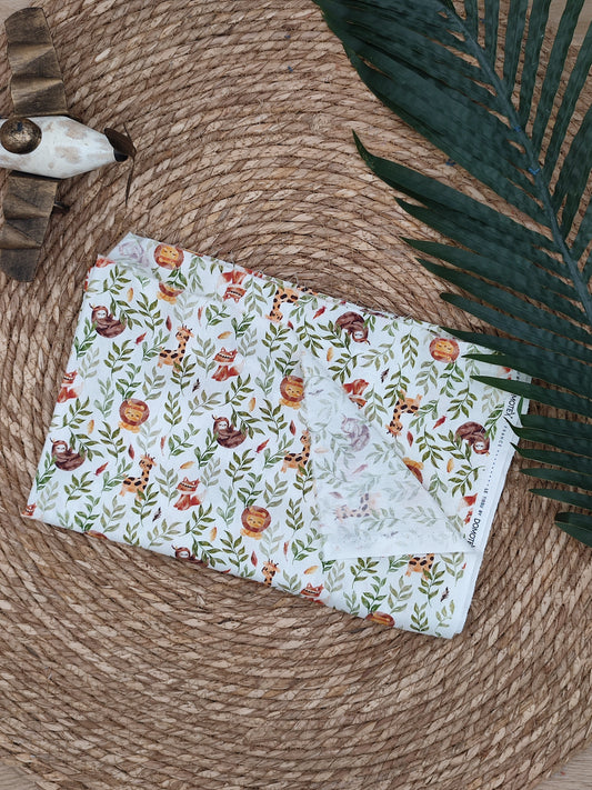 Tissu en coton - Popeline de coton - Motif Lion