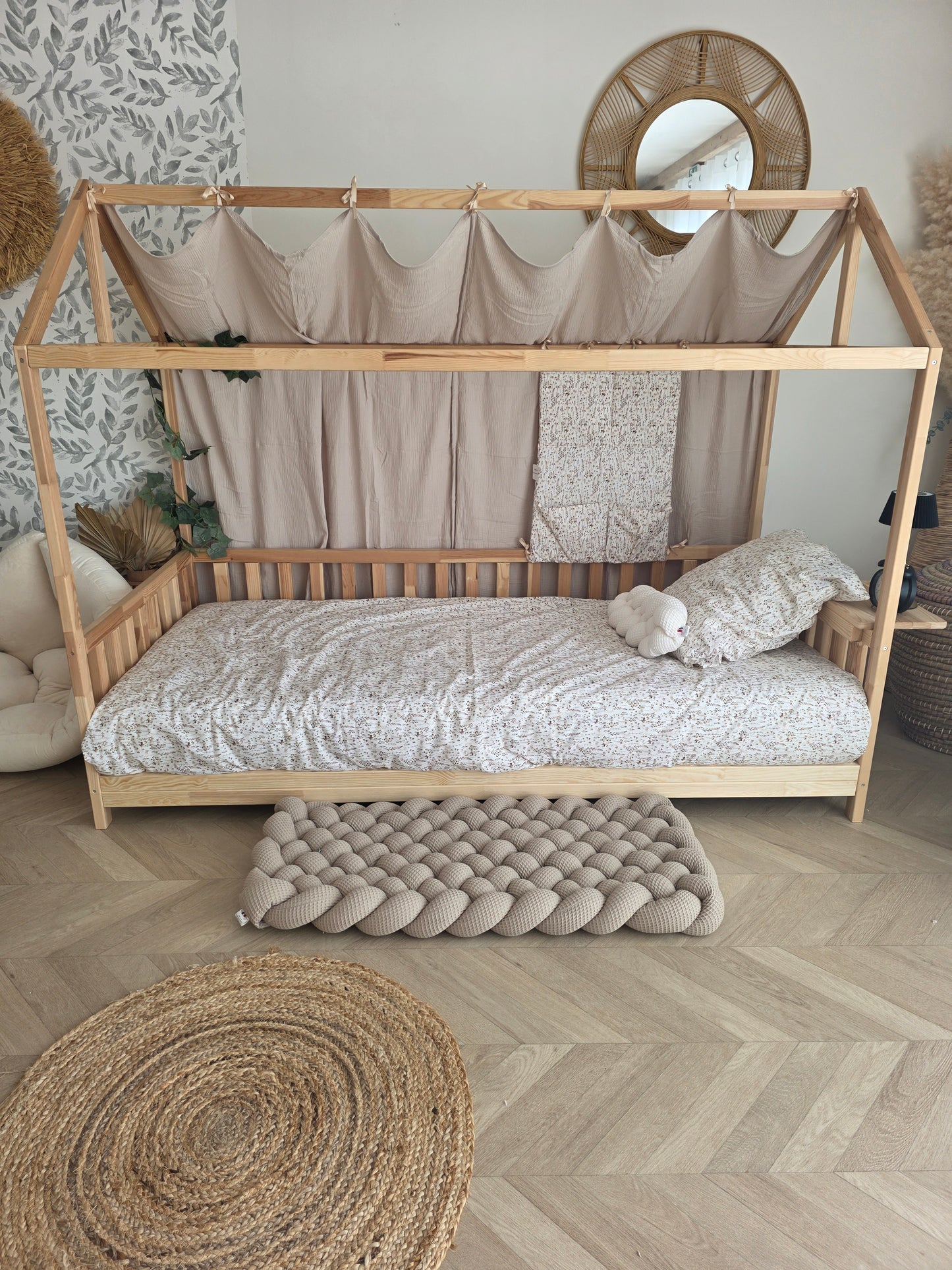 Tapis tressé 100x40cm cappuccino déstockage
