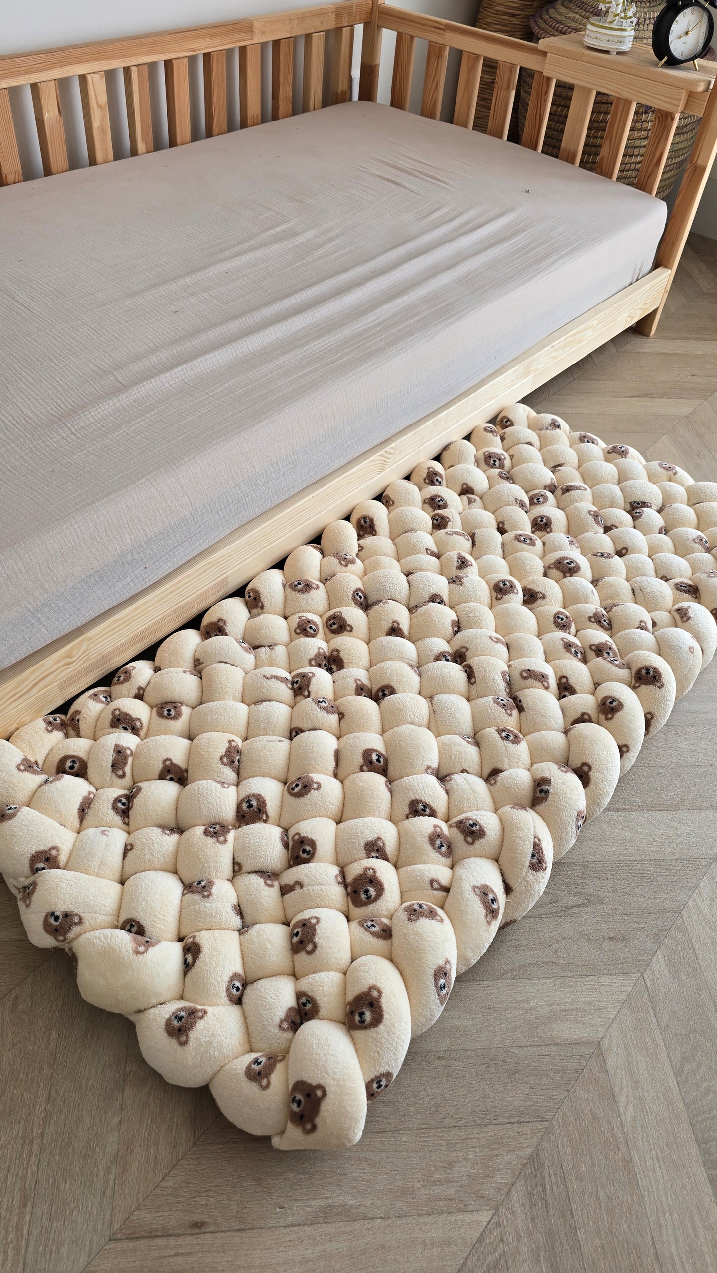 Tapis tressé 120x60cm doudou ourson déstockage