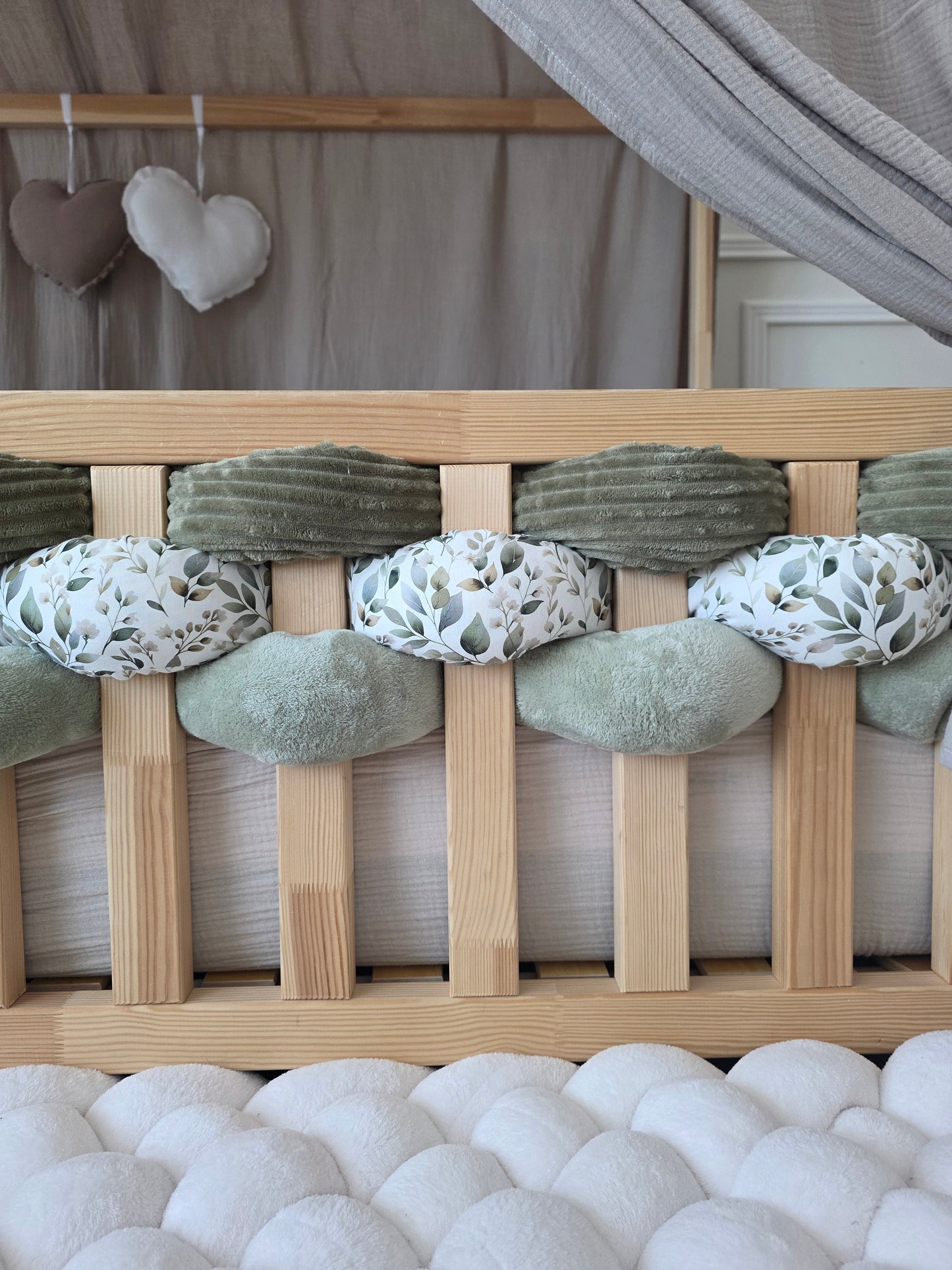 Lot de 3 brins - doudou jade côtelé olive et luara