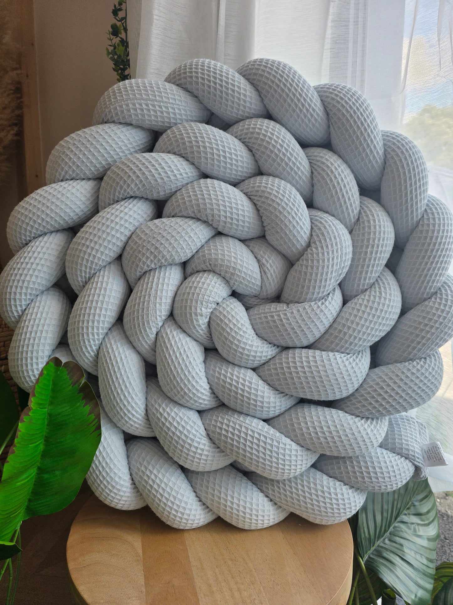 Tresse de lit 4 brins 460cm nid d'abeille bleu