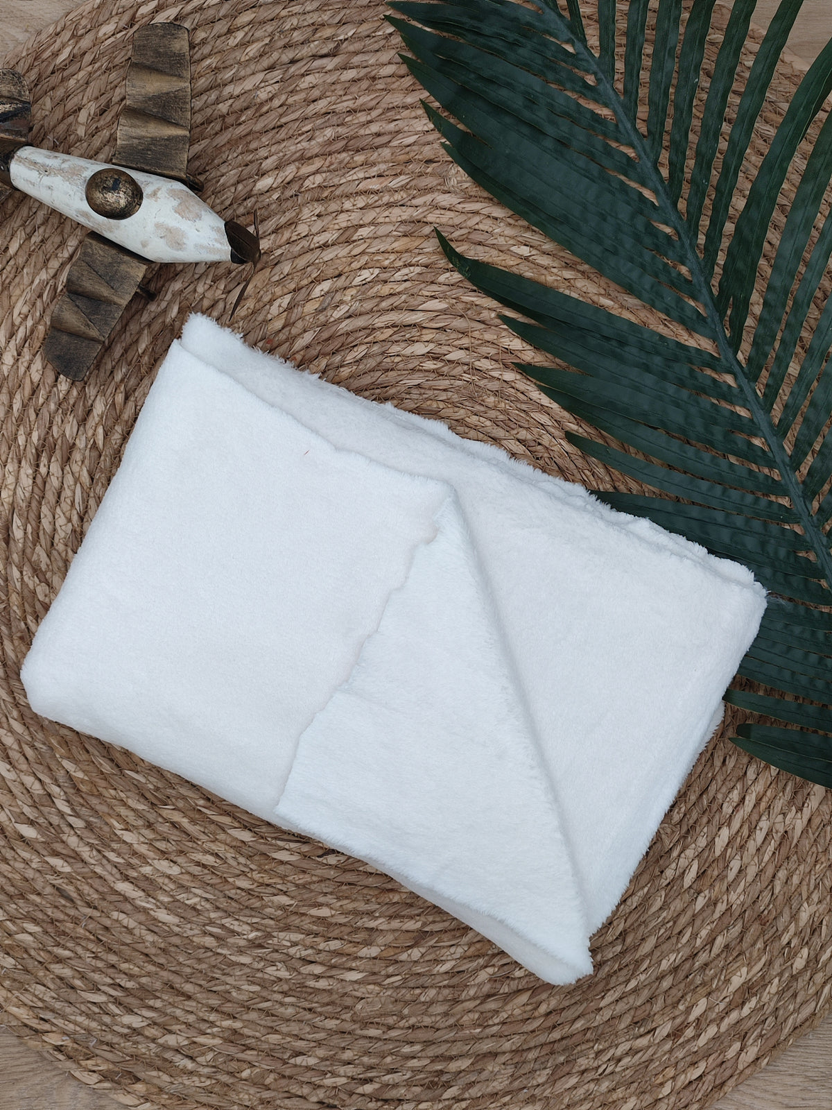 Tissu Doudou - Polaire Écru