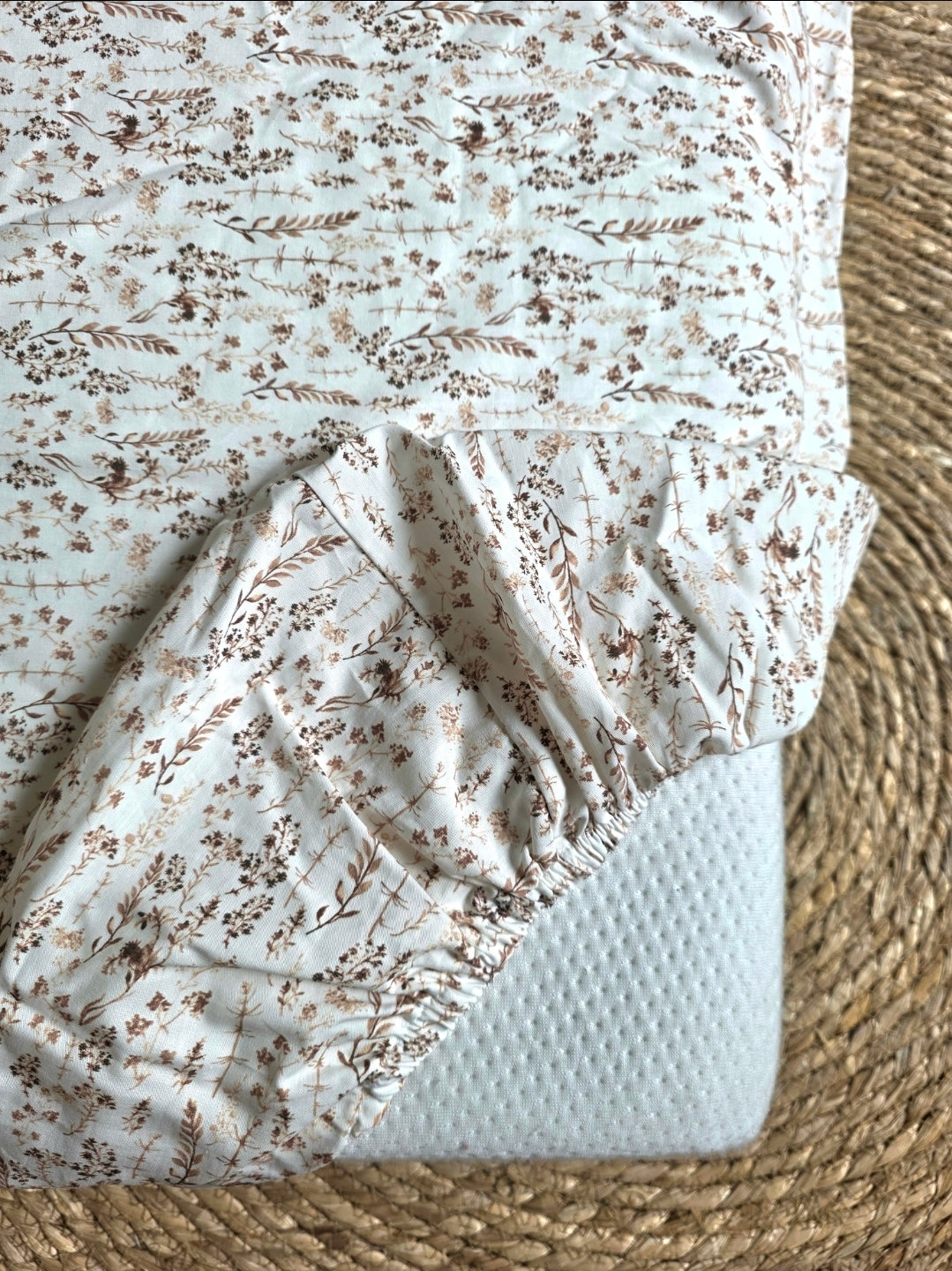 Draps housse fleurs des champs 60x120cm