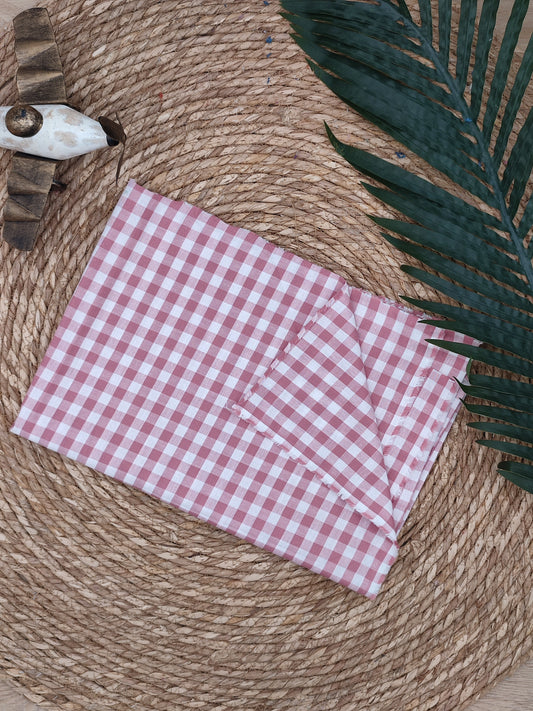 Tissu en coton - Popeline de coton - Motif VIchy rose