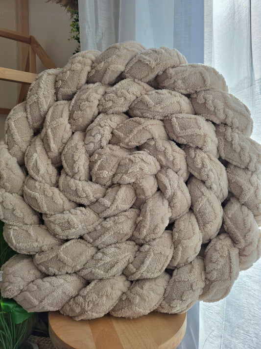 Tresse de lit 4 brins 460cm fourrure torsadé beige déstockage