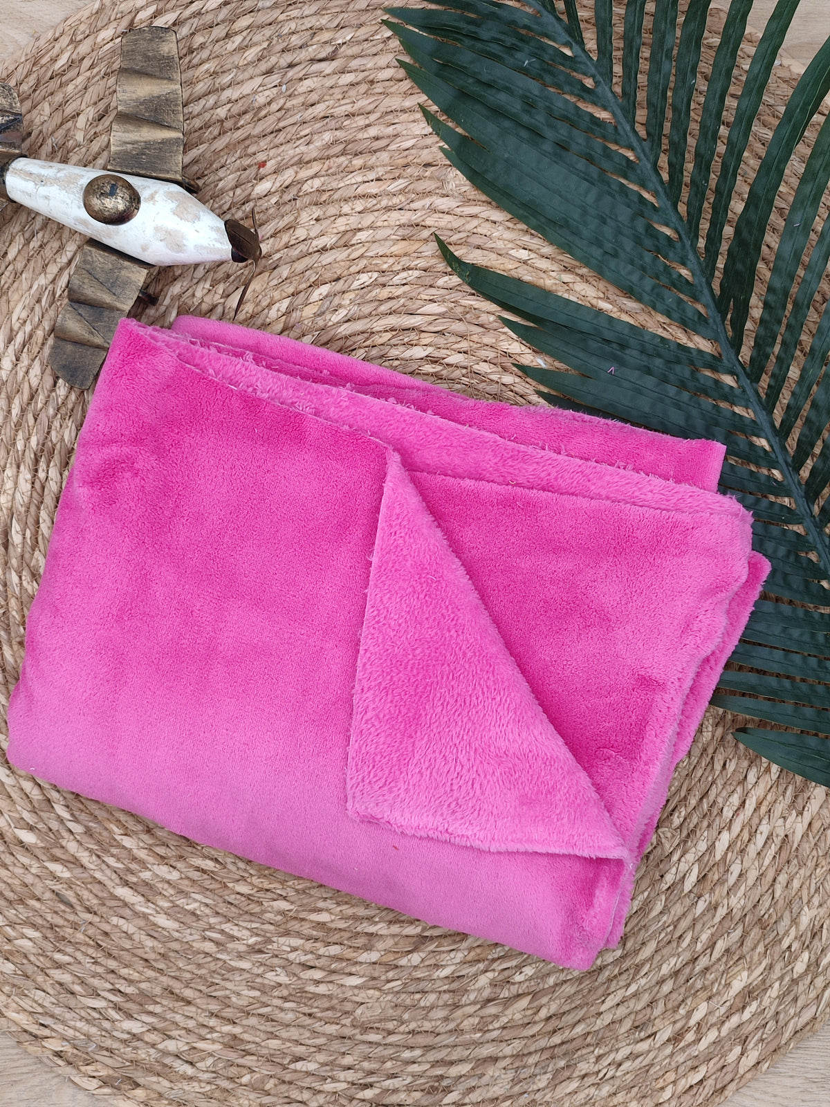 Tissu Doudou - Polaire Fushia