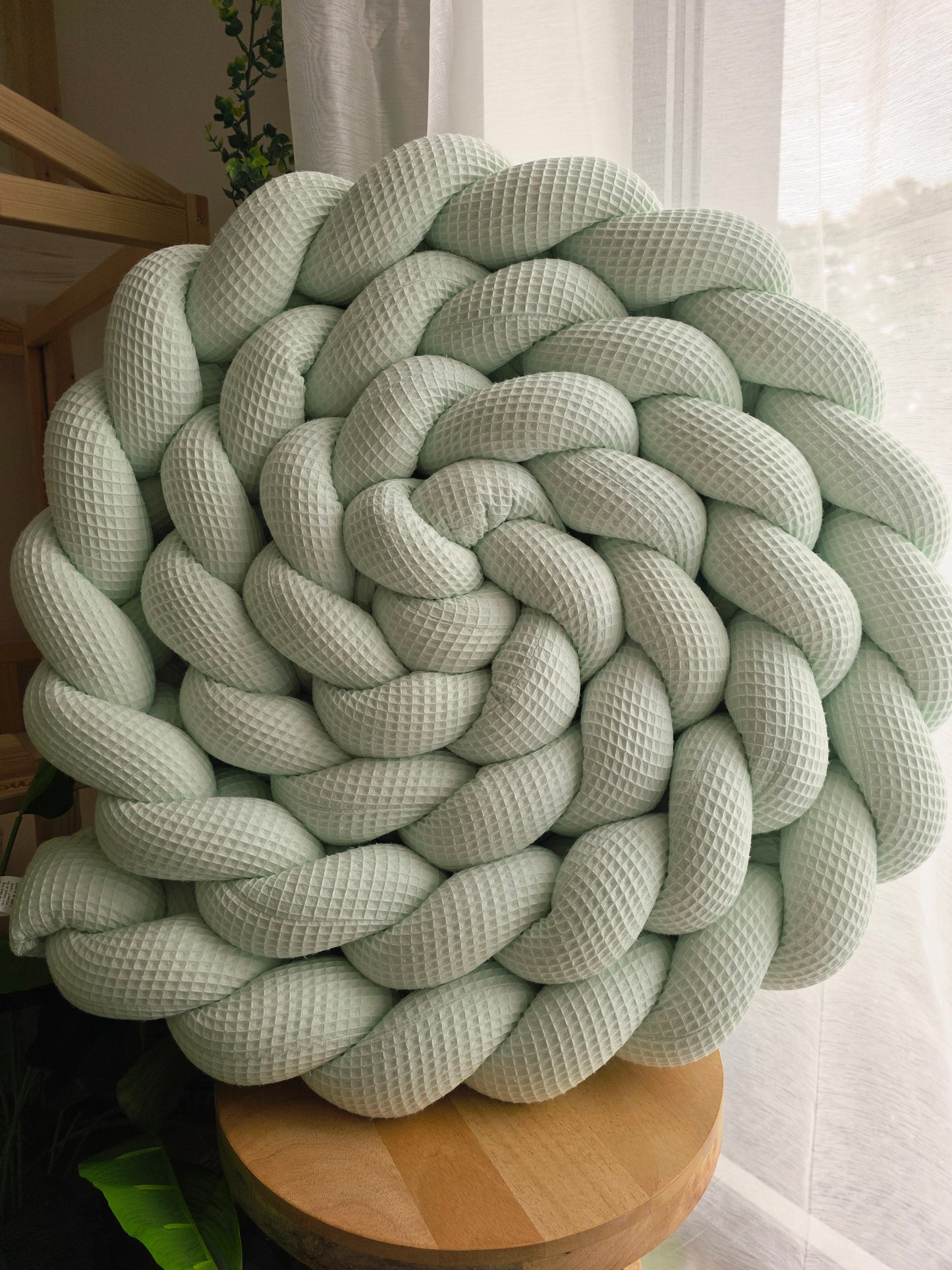 Tresse de lit 4 brins 460cm nid d'abeille menthe