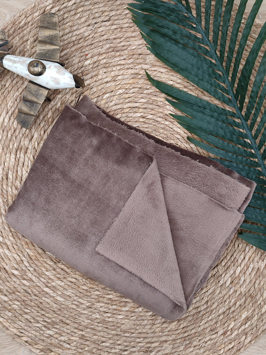 Tissu Doudou - Polaire Chocolat