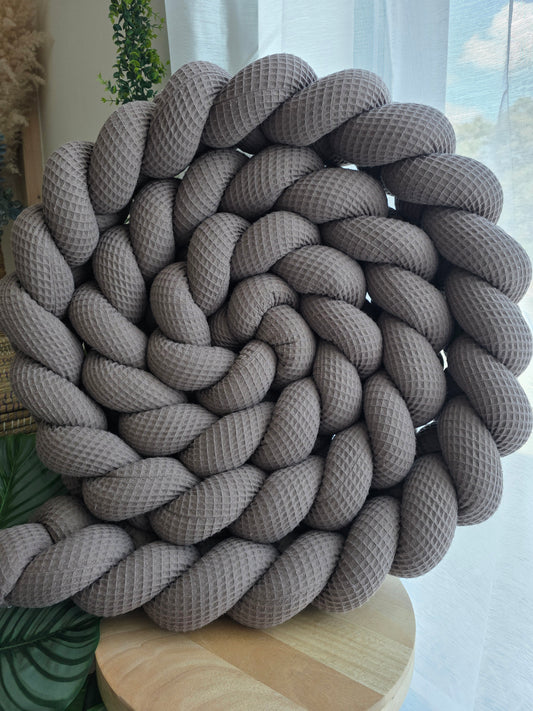 Tresse de lit 3 brins 200cm nid d'abeille cacao déstockage