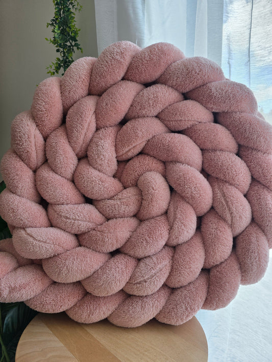 Tresse de lit 3 brins 200cm fourrure rose déstockage