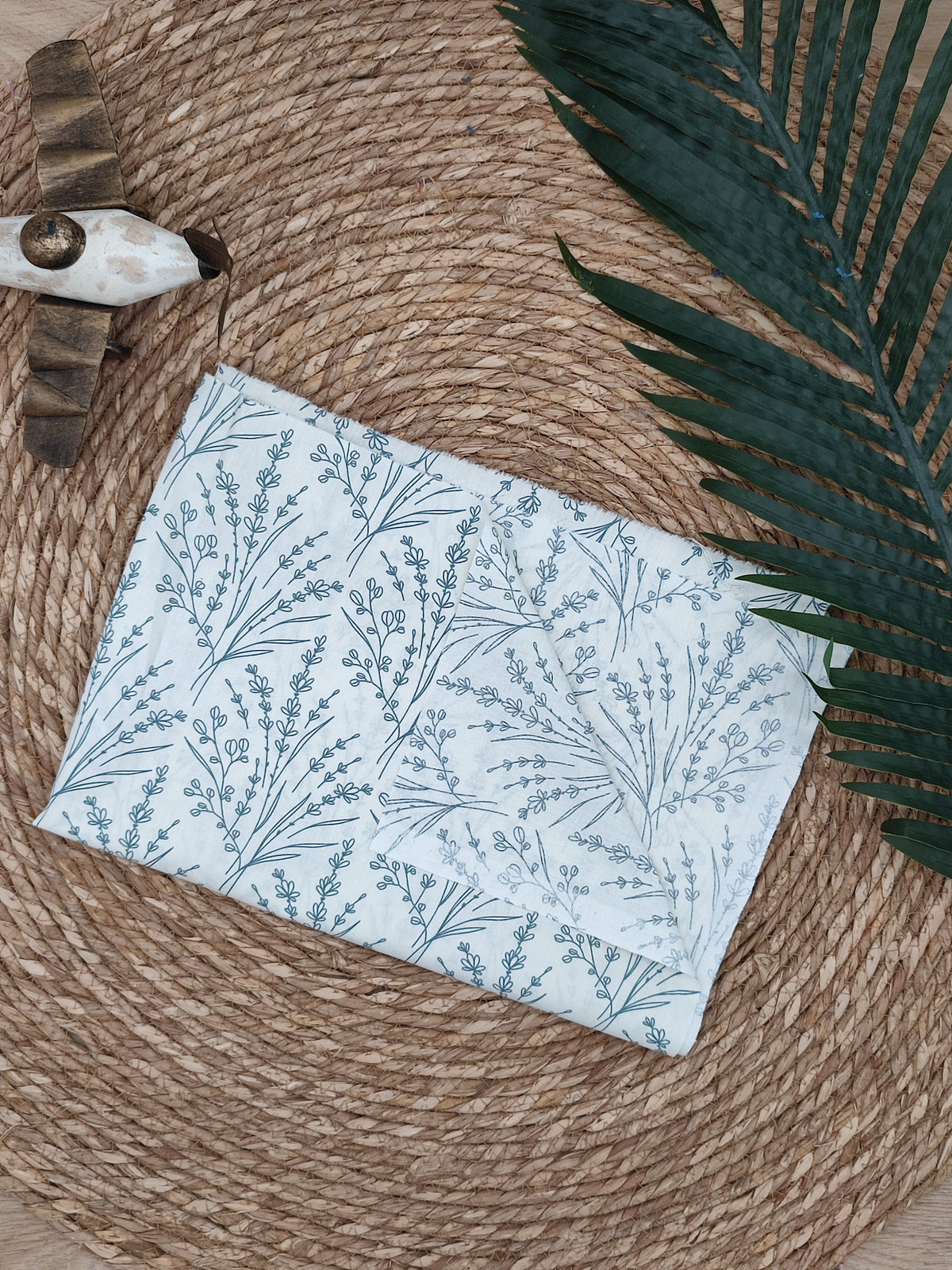 Tissu en coton - Popeline de coton - Motif Branches bleues