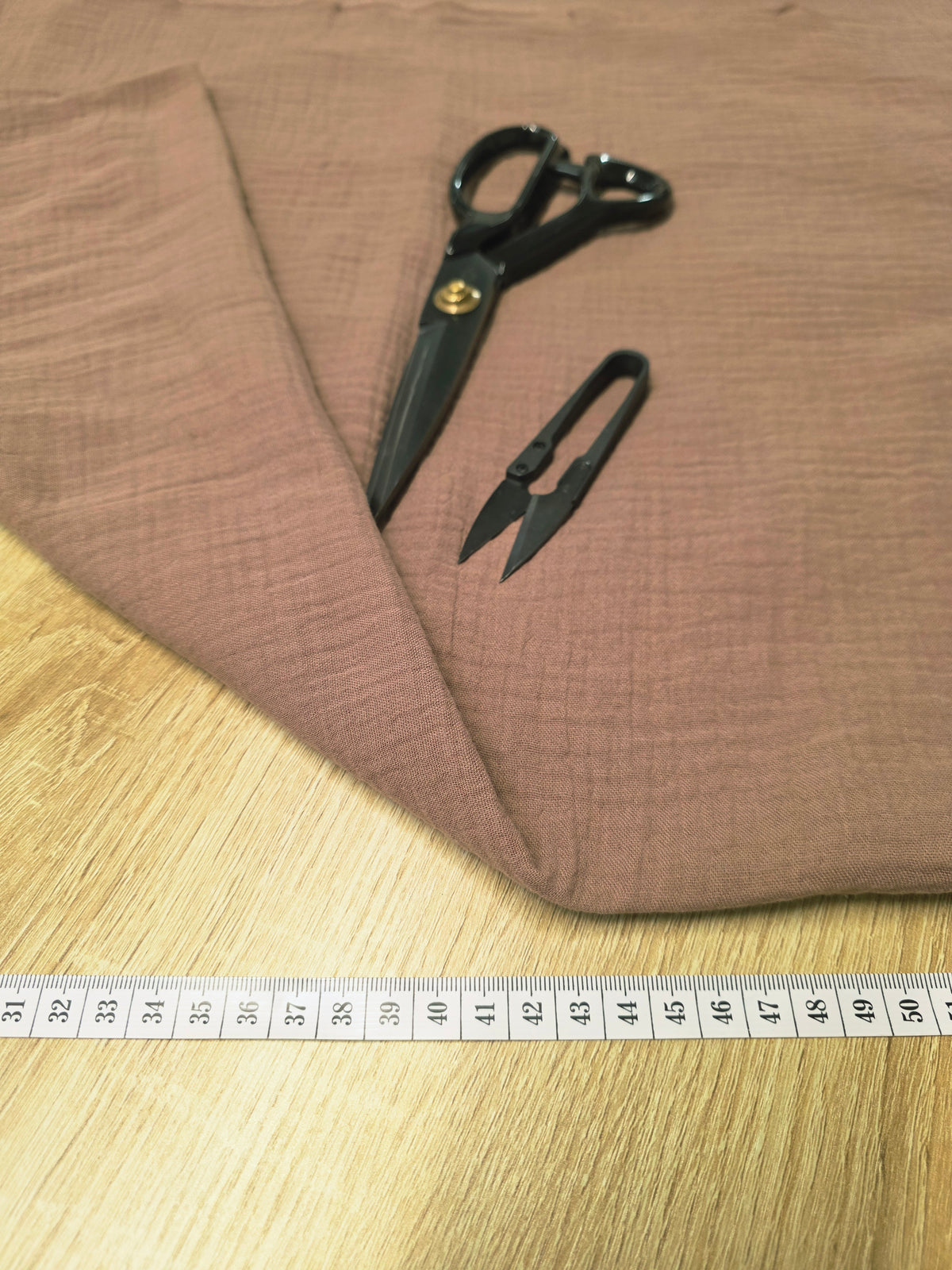 Tissu Double Gaze de coton - Café