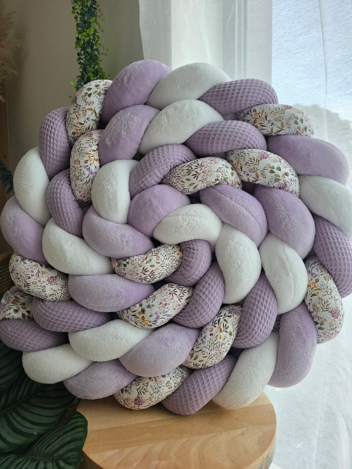 Tresse de lit 4 brins 460cm lavande doudou blanc et lavande et pâturage