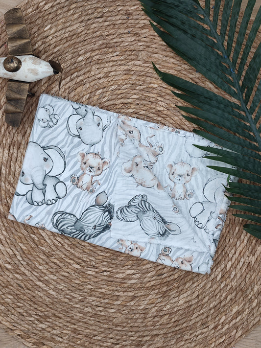 Tissu en coton - Popeline de coton - Motif Animaux à rayures