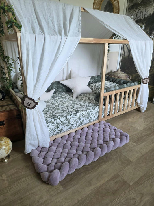 Tapis tressé 100x40cm doudou lavande