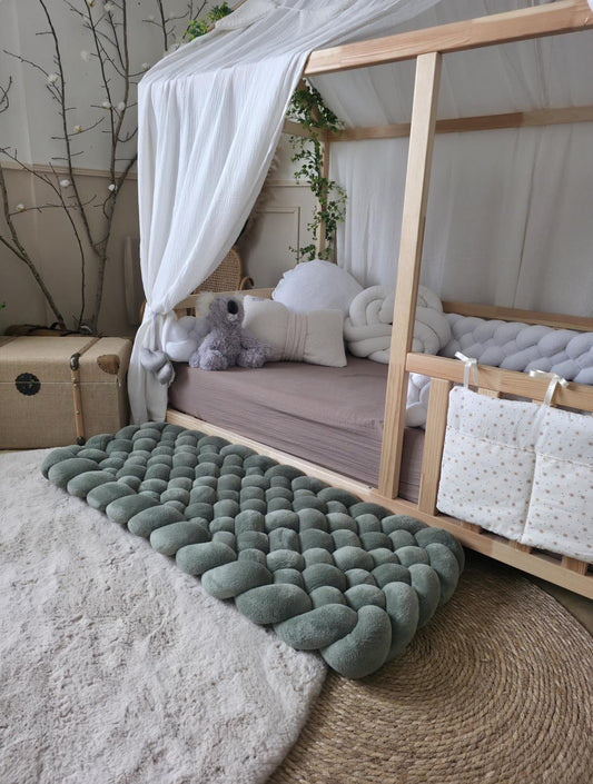 Tapis tressé 100x40cm doudou olive