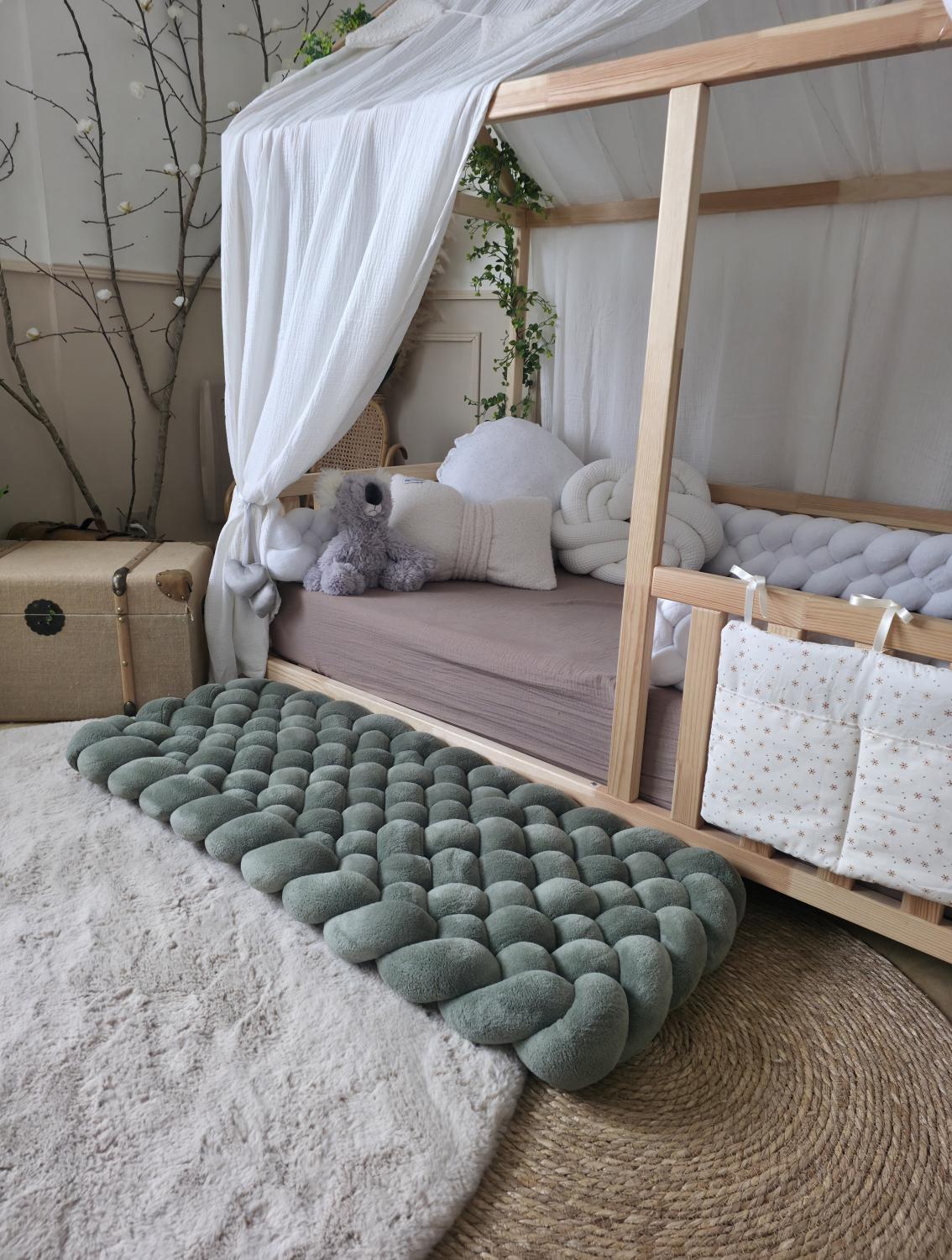 Tapis tressé 100x40cm doudou olive