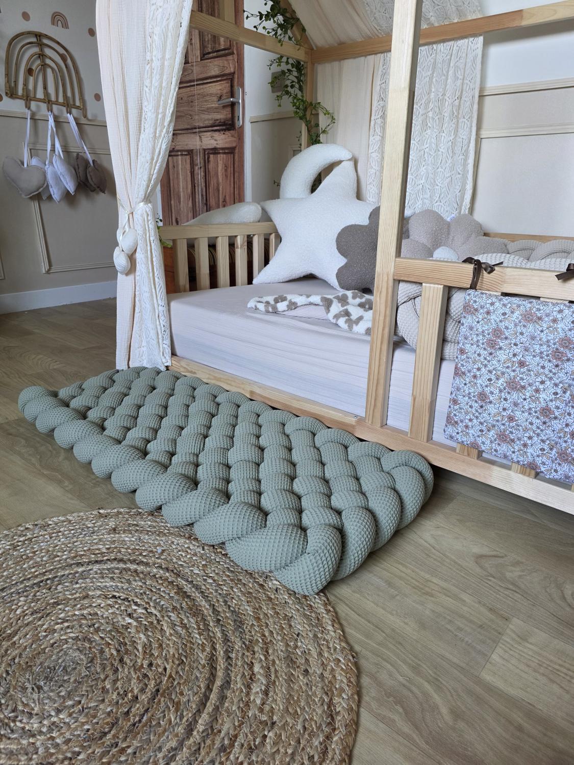 Tapis tressé 100x40cm olive