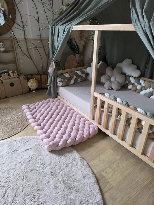 Tapis tressé 100x60 poudré