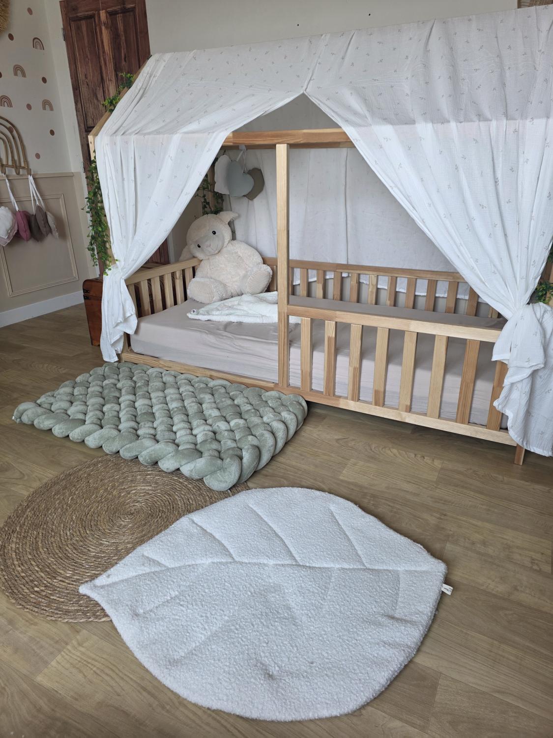 Tapis tressé 100x60cm doudou jade