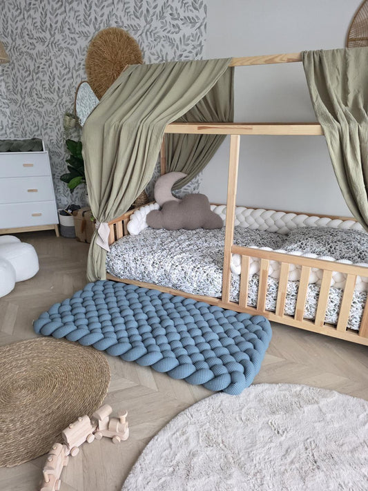 Tapis tressé 120x60cm céladon