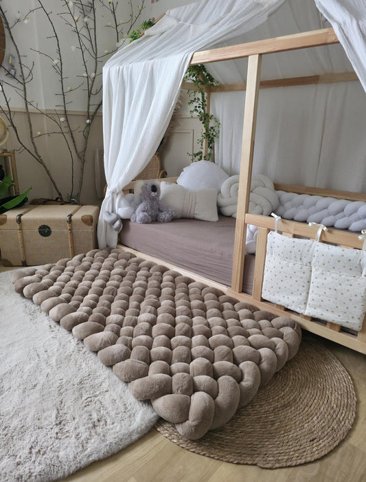 Tapis tressé 120x60cm doudou marron