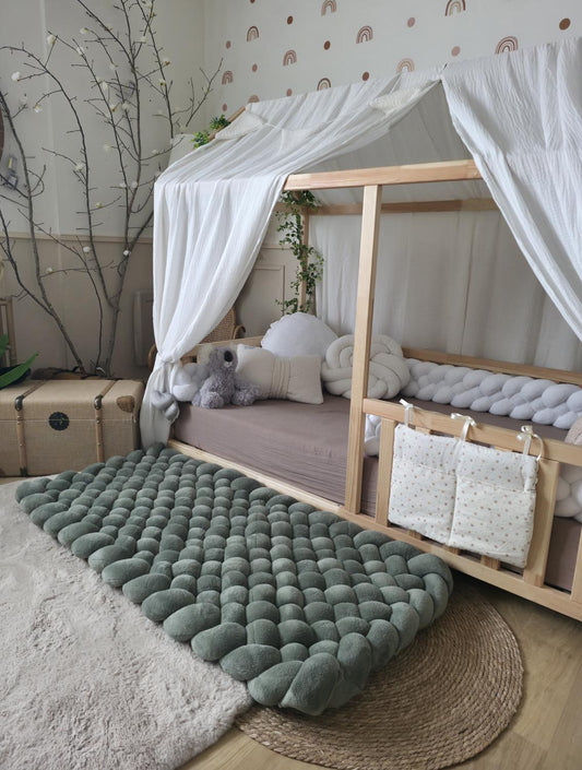 Tapis tressé 120x60cm doudou olive