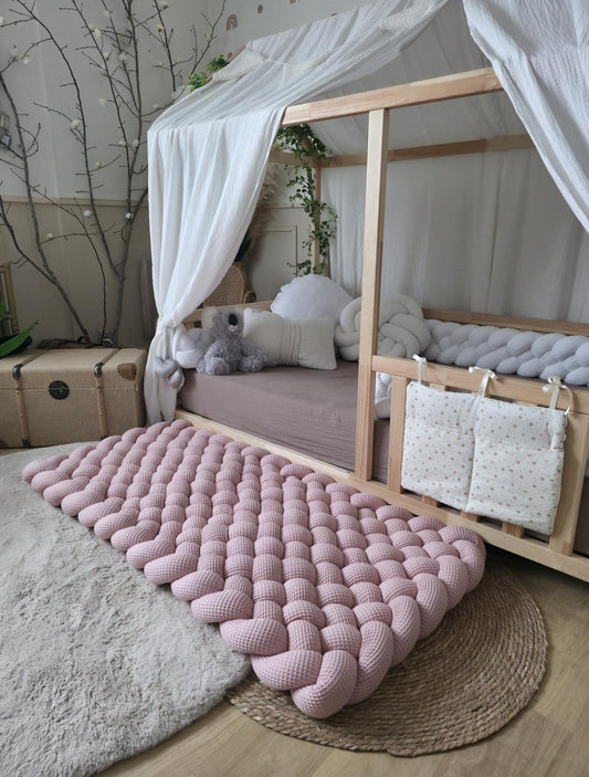 Tapis tressé 120x60cm poudré