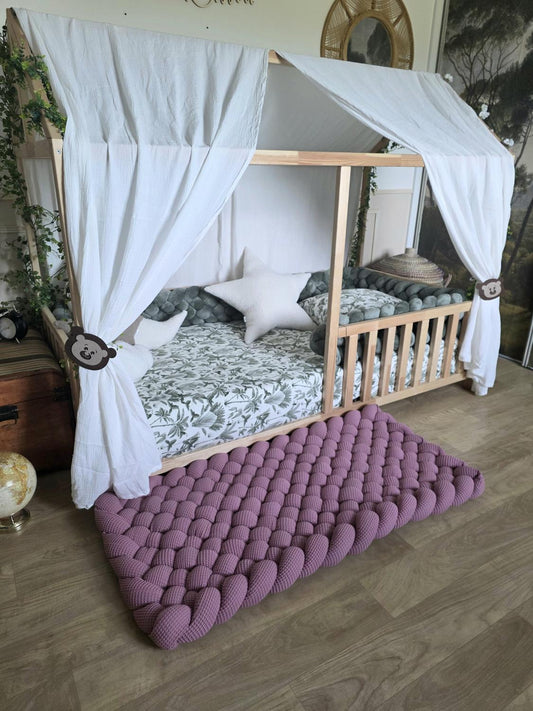 Tapis tressé 120x60cm vieux rose