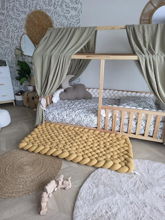 Tapis tressé 140x70cm camel