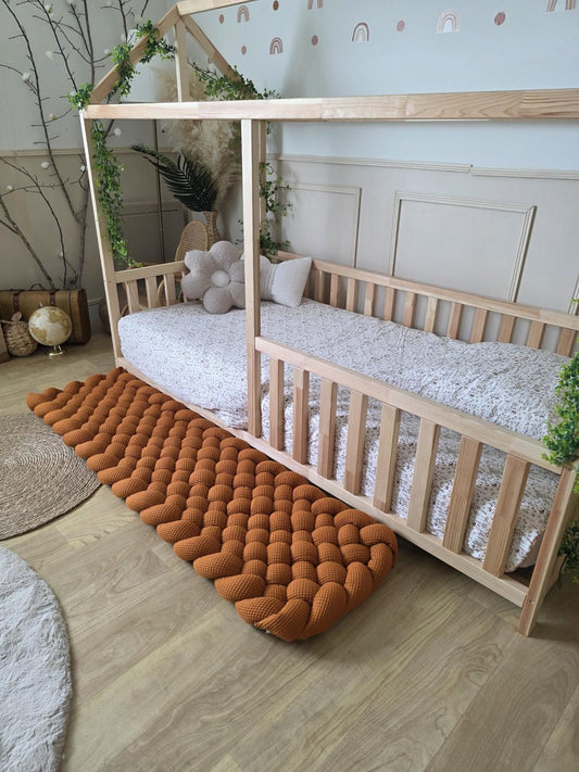 Tapis tressé 150x40cm brique