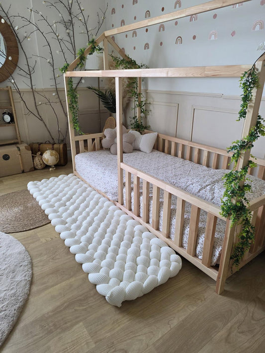 Tapis tressé 160x50cm écru