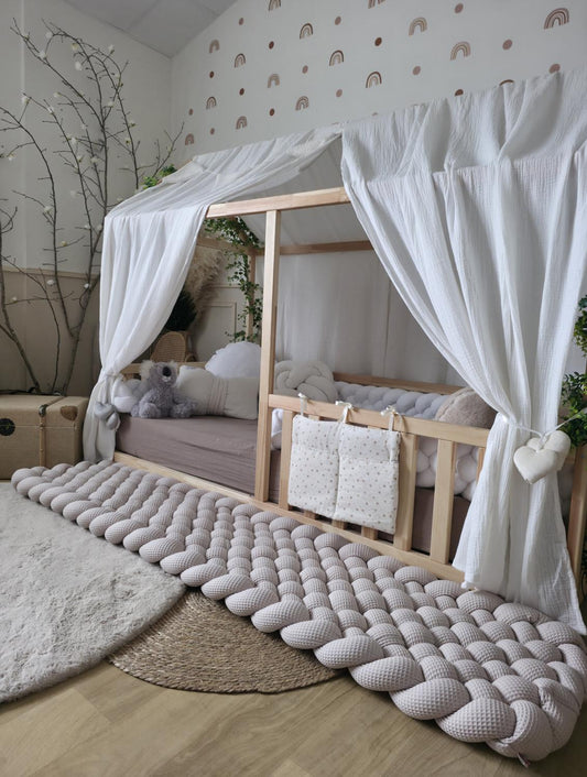 Tapis tressé 200x40cm beige