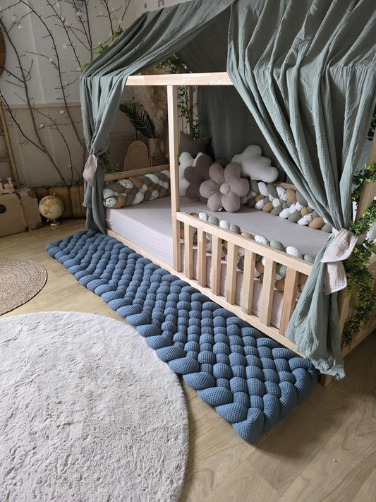 Tapis tressé 200x40cm céladon