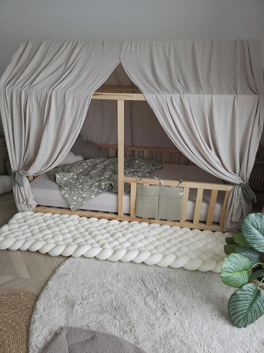 Tapis tressé 200x40cm doudou écru