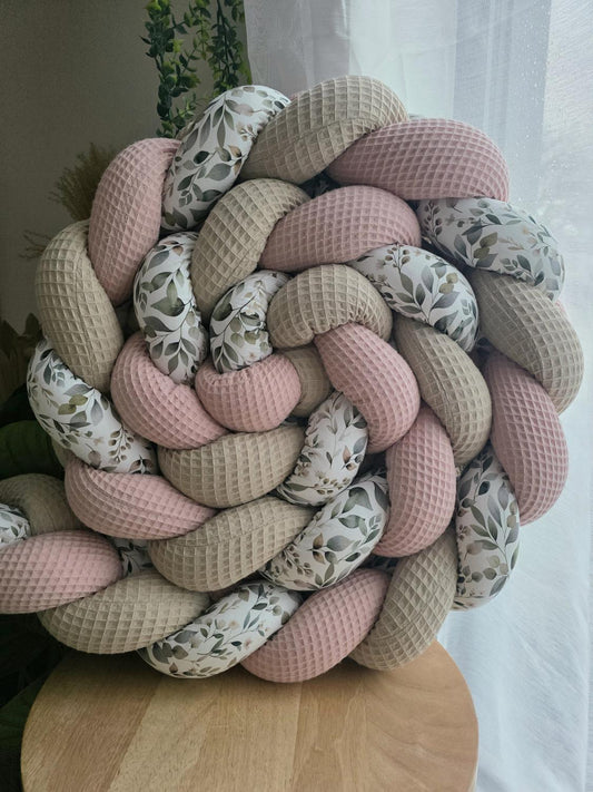 Tresse de lit 3 brins beige poudré et luara 3m