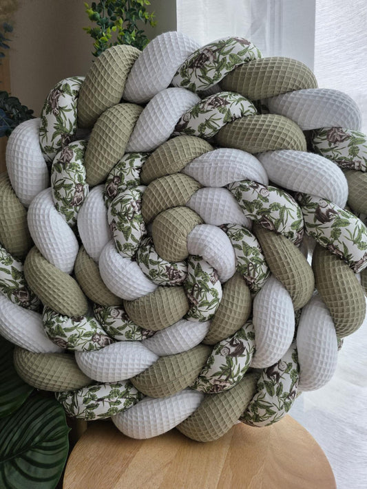 Tresse de lit 3 brins blanc olive singe 3.6m