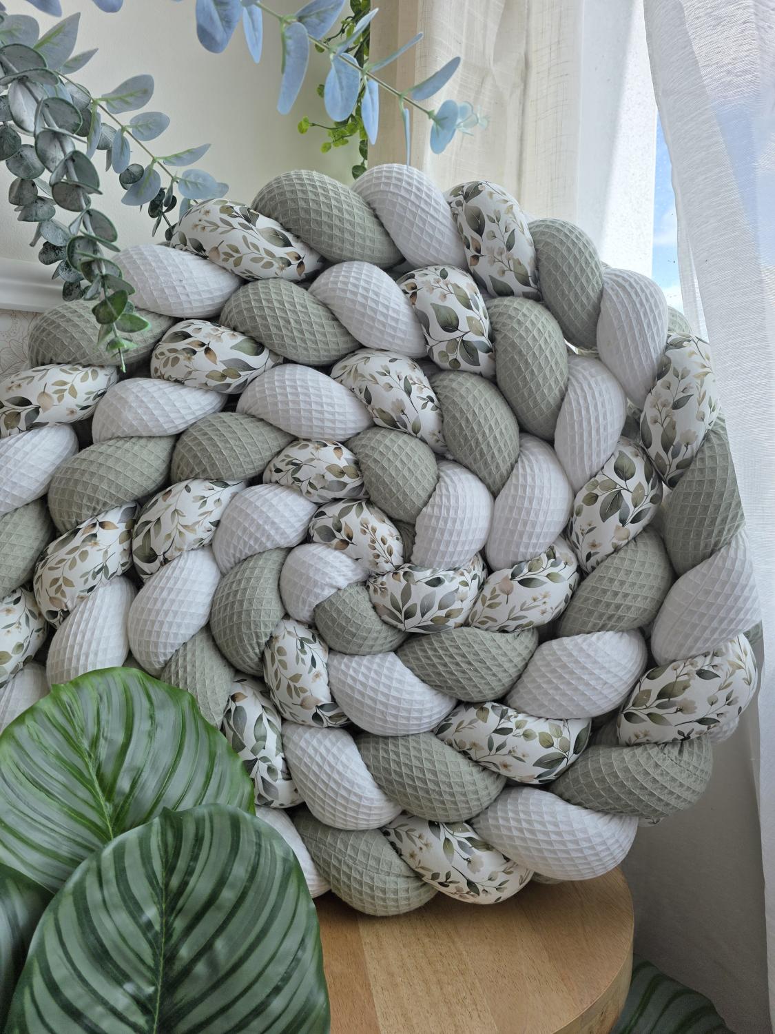 Tresse de lit 3 brins blanc sauge et luara 4.6m